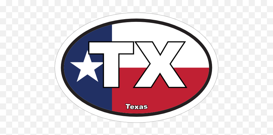Texas Tx State Flag Oval Sticker - Language Png,Texas Flag Icon
