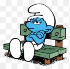 Check Out This Transparent Grouchy Smurf Sitting