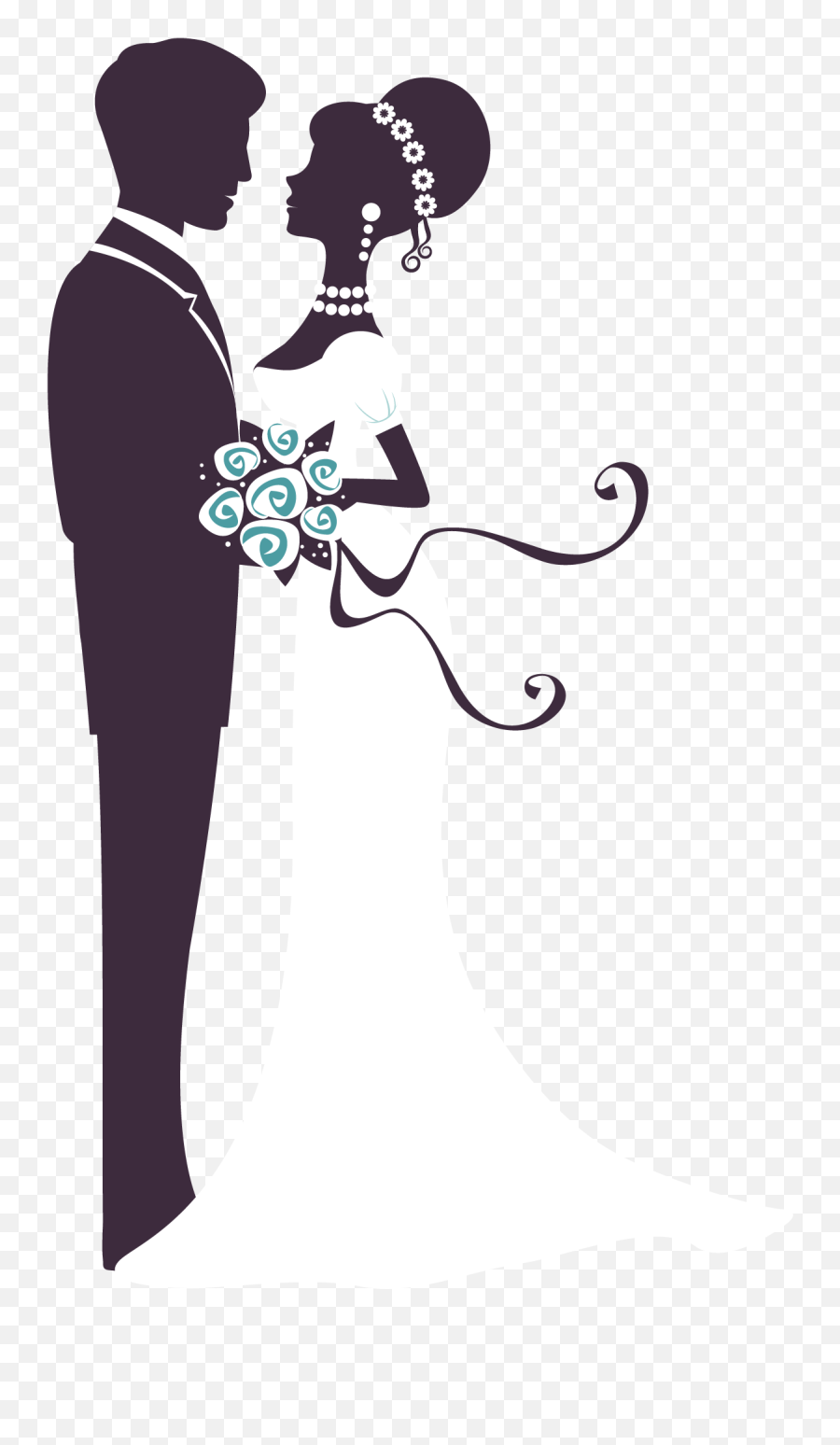 Bridegroom Silhouette Hand Drawn Men And Women - Marriage Clipart Png,Groom Png