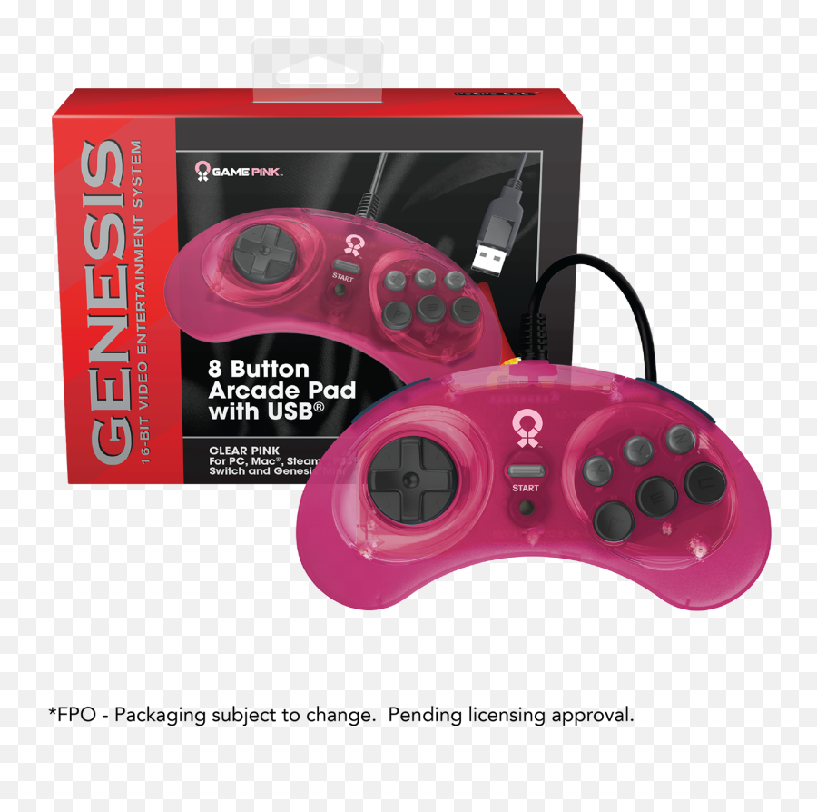 Official Sega Genesis Pink Usb Controller - Retro Bit Pink Controller Png,Sega Png