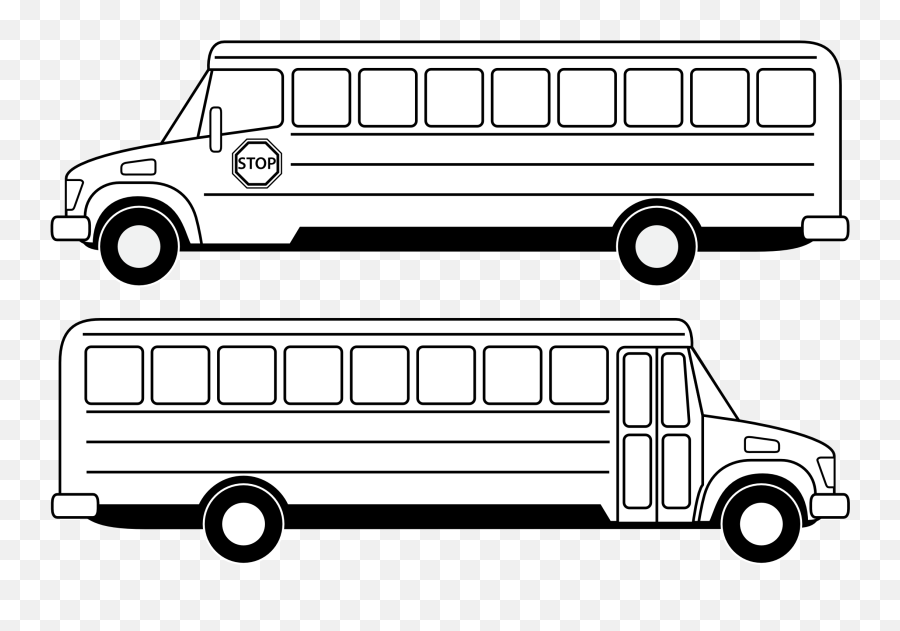Transparent Bus Side View - Buses Clipart Black And White Png,School Bus Transparent Background