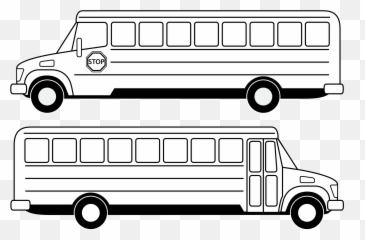 Transparent Bus Side View - Buses Clipart Black And White png