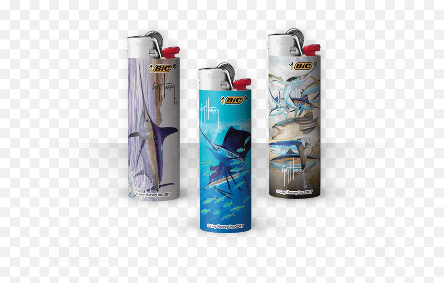 Download Hd Three Pocket Lighters - Guy Harvey Bic Lighter Water Bottle Png,Lighter Png