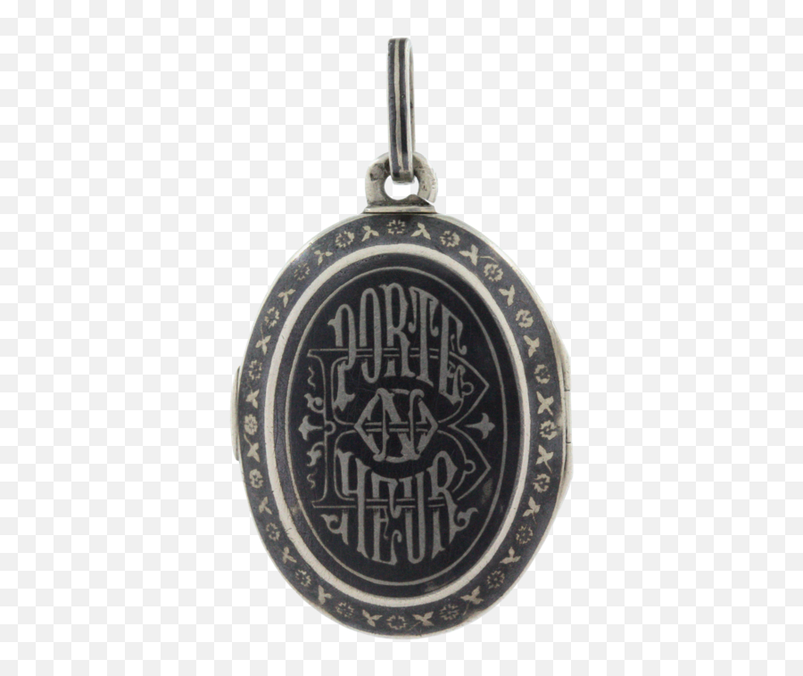 Victorian French Niello Lucky Charm Locket - Locket Png,Lucky Charms Png