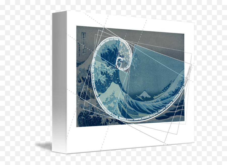 Hokusai Meets Fibonacci With Numerical Sequence By Ars Brevis - Fibonacci Sequence In Paintings Png,Fibonacci Spiral Png