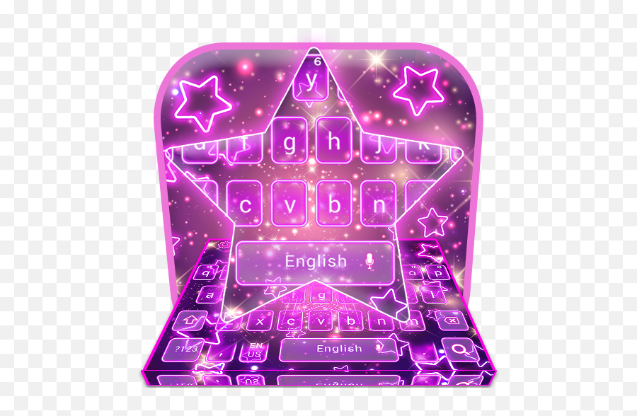 Amazoncom Glitter Sparkling Purple Star Keyboard Theme - Illustration Png,Purple Star Png