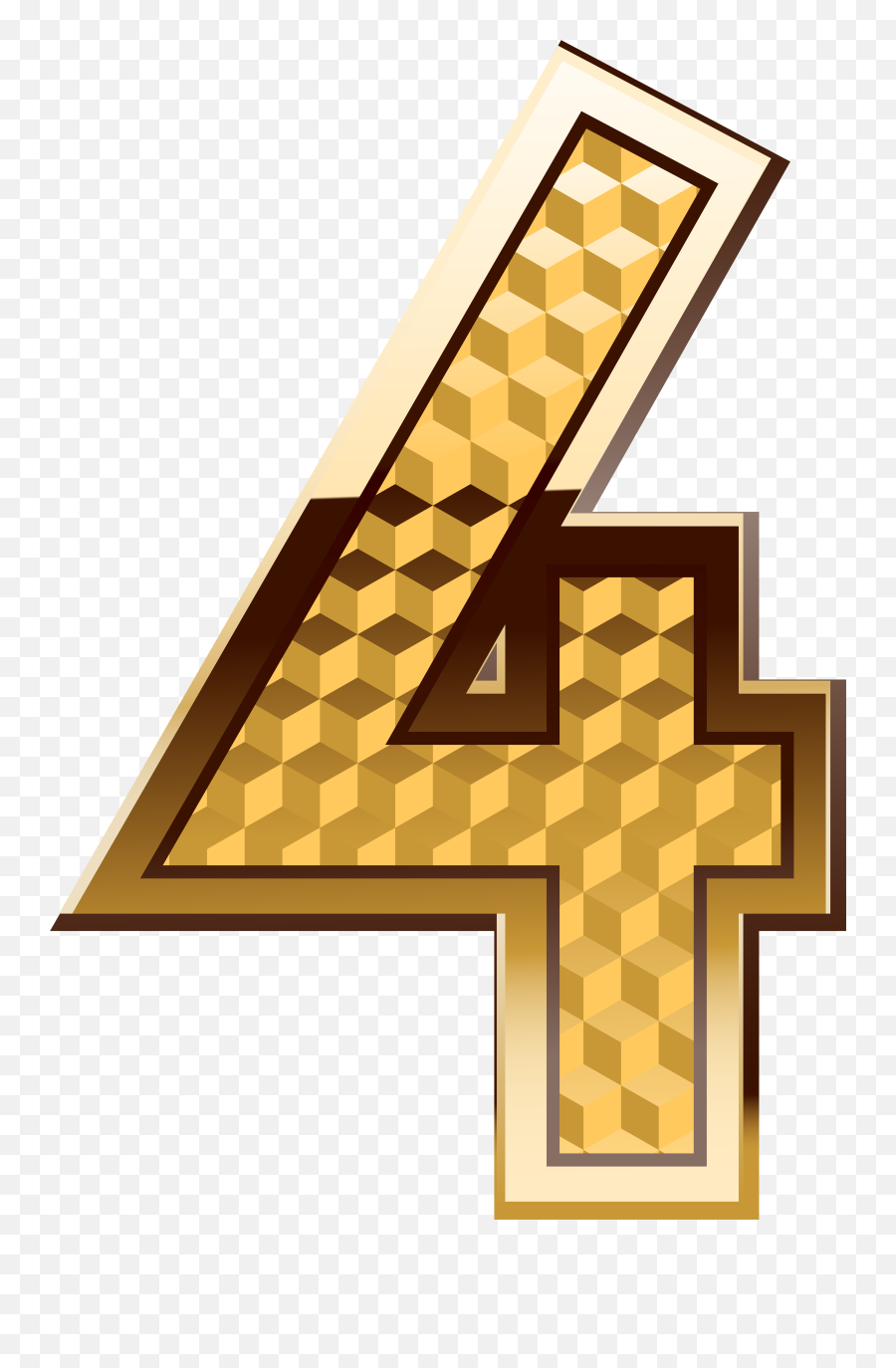 Number 4 Clipart Gold - Gold Number 4 Png,4 Png