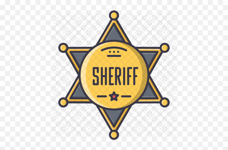 Sheriff Icon Of Colored Outline Style - Sheriff Icon Png,Sheriff Badge Png