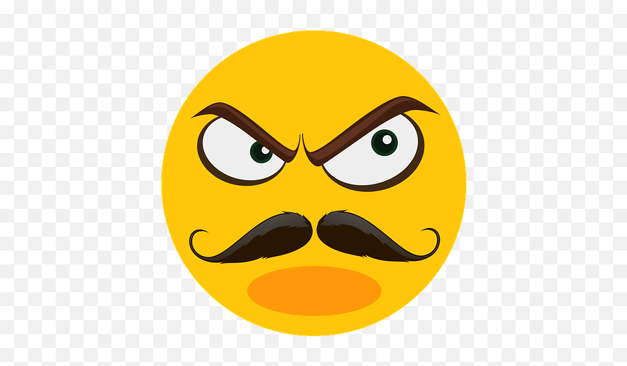 Mustache Angry Suspect - Angry Face With Mustache Png,Angry Face Emoji Png