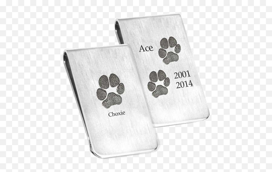 Wholesale Pet Pawprint Money Clip Print Jewelry New - Silver Png,White Paw Print Png