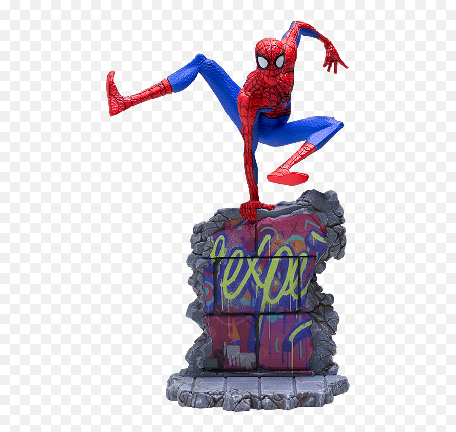 Marvel Spider - Man Peter B Parker Statue By Iron Studios Spideeman Into The Spider Verse Peter B Parker Figurine Png,Spider Gwen Transparent