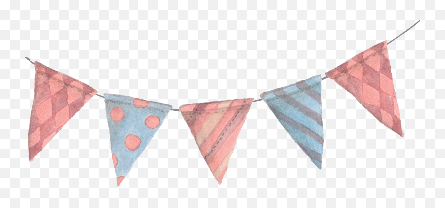 Download Bunting Pennon Paper Flags Small Banner Clipart Png - Flags On A Line,Watercolor Banner Png