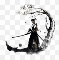 Black Ink Png - Warrior Bushido Samurai Ink Japan Drawing Black And White Samurai Art,Black Ink Png