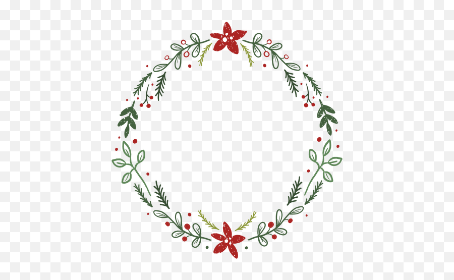 Leafy Christmas Wreath - Transparent Png U0026 Svg Vector File Simple Christmas Wreath Svg,Christmas Wreath Transparent Background