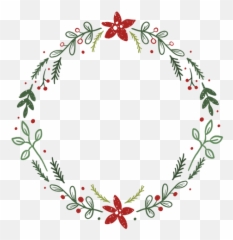 Leafy Christmas Wreath - Transparent PNG u0026 SVG vector file Simple Christmas Wreath Svg