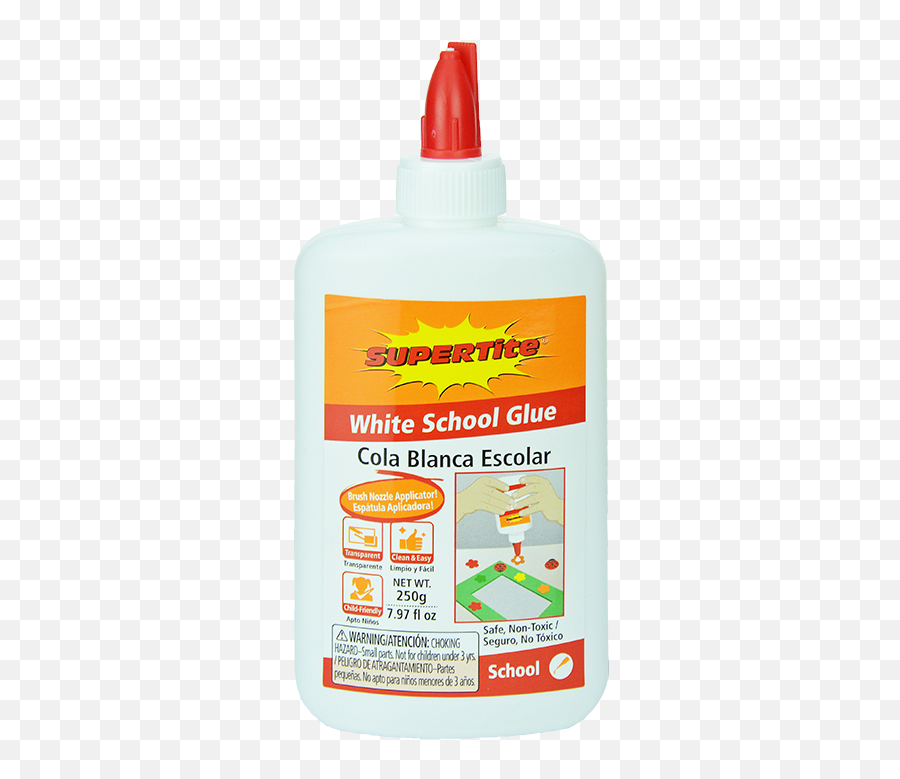 Ref 1026 White School Glue 250g Comb Cap Bottle - Supertite Cola Supertite Png,Glue Png