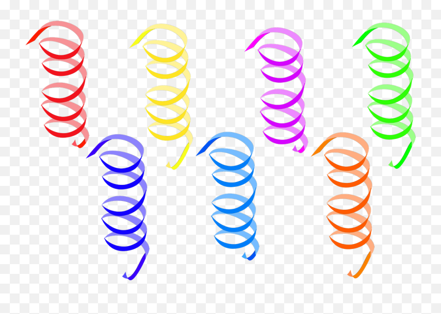 Streamers 7 Items Transparent Png - Serpentin Clipart,Streamers Transparent
