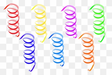 Streamers 7 Items Transparent Png - Serpentin Clipart