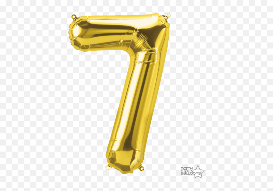 Download 34 Gold Numbers - 16 Airfill Only Number 7 Rose 75th Birthday Balloons Png,Gold Numbers Png