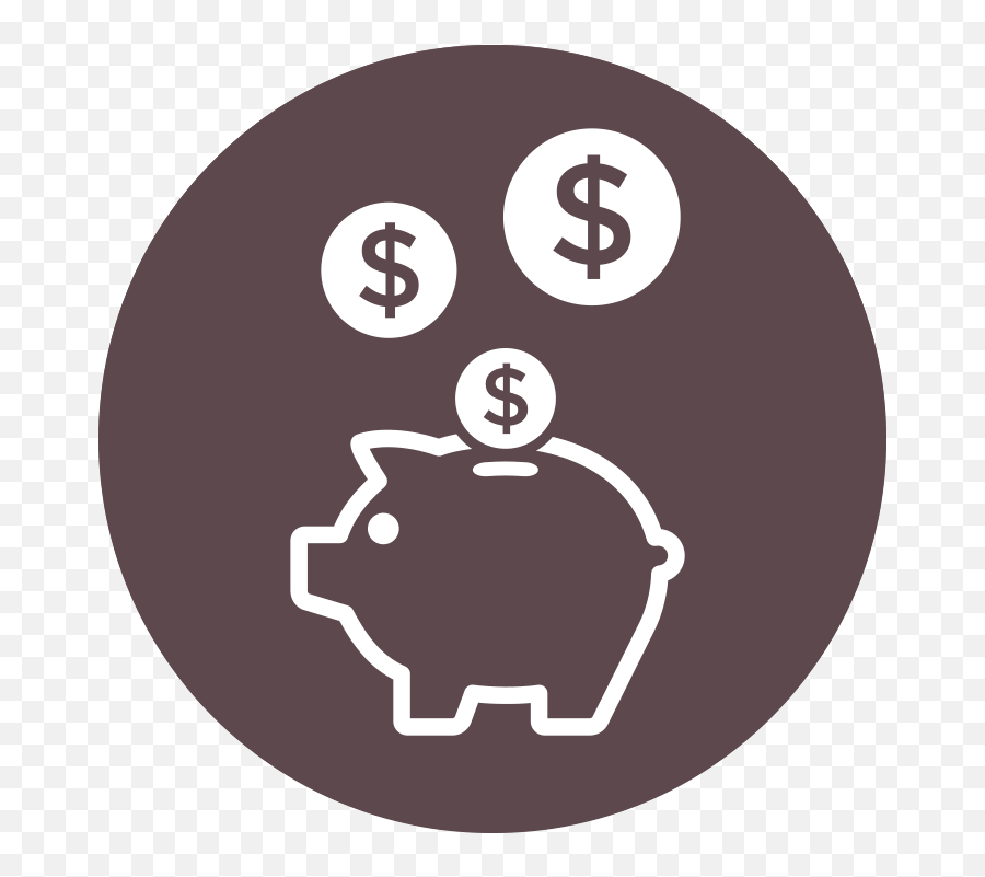 Download Piggy Bank Icon With Dollar Signs Above It - Saving Piggy Bank Round Icon Png,Bank Icon