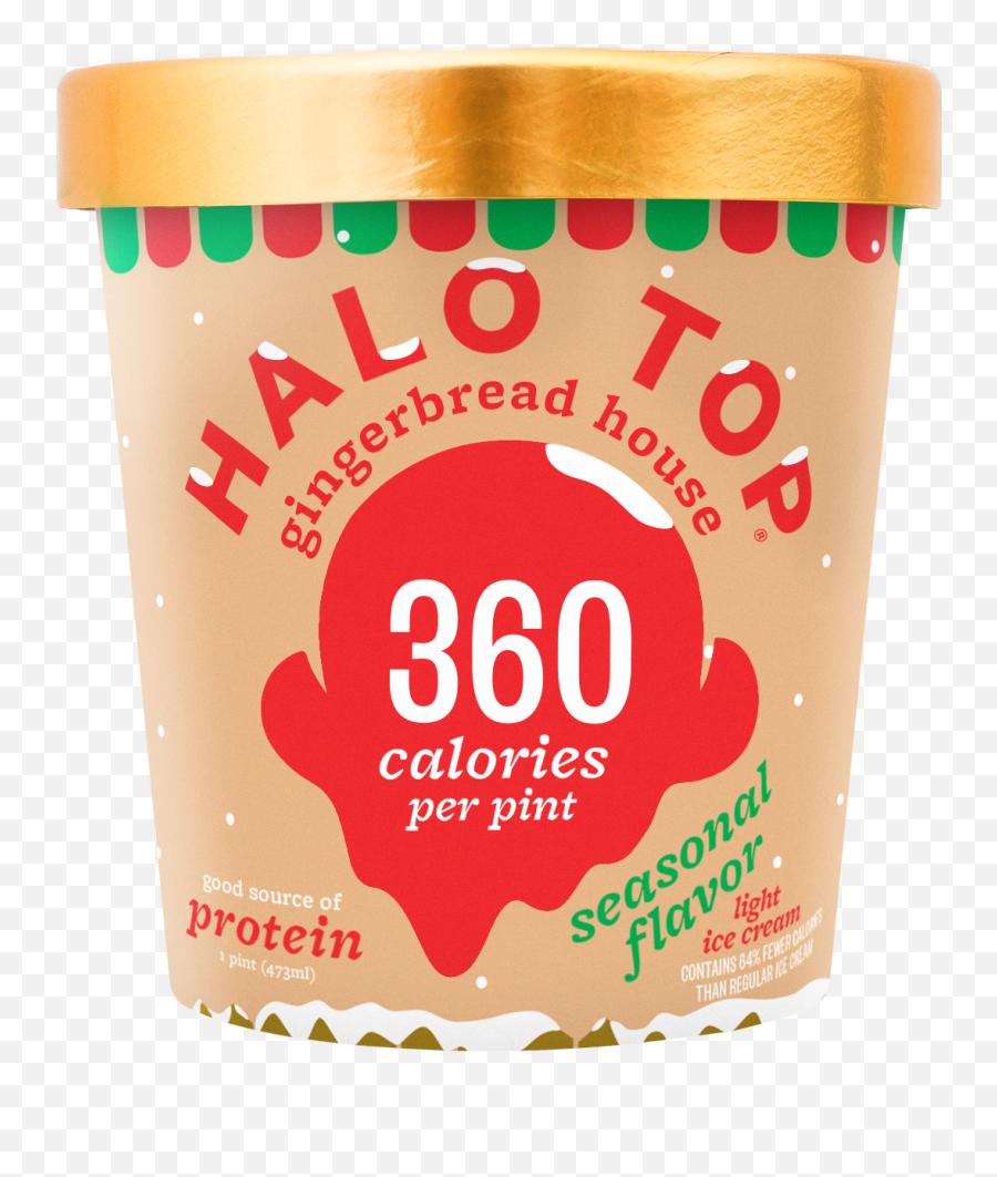 Halo Top Light Ice Cream Gingerbread House - Ice Cream Png,Gingerbread House Png