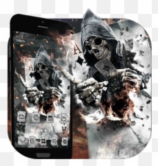 Smoky Poker Skull Launcher Theme Live Hd Wallpaper 10 - Skull Poker Immagine Png,Touchwiz Samsung Galaxy S7 Icon
