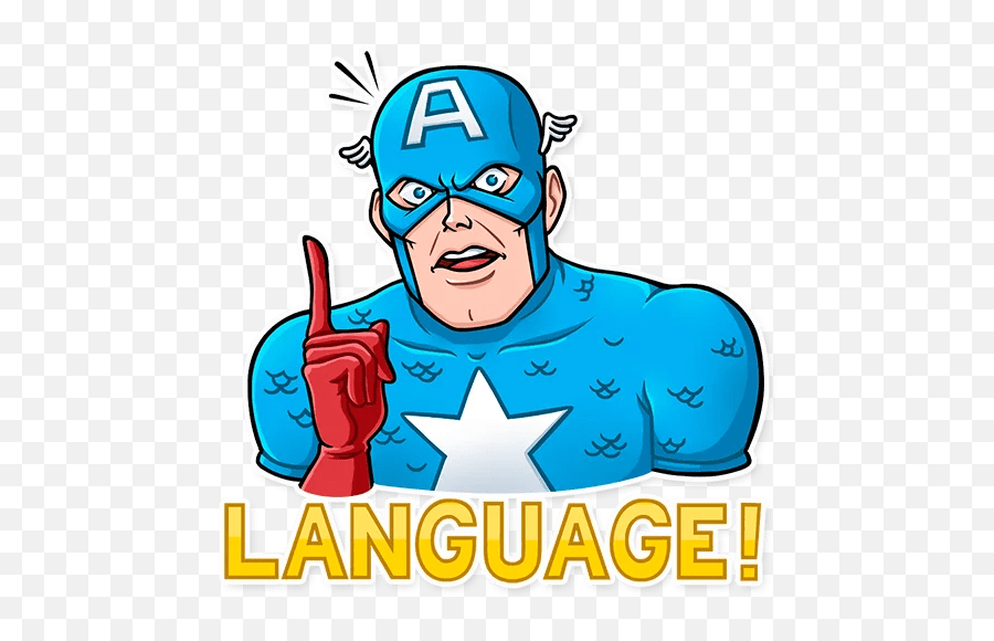 Classic Captain America Stickers - Live Wa Stickers Captain America Language Sticker Png,Captain America Icon Pack