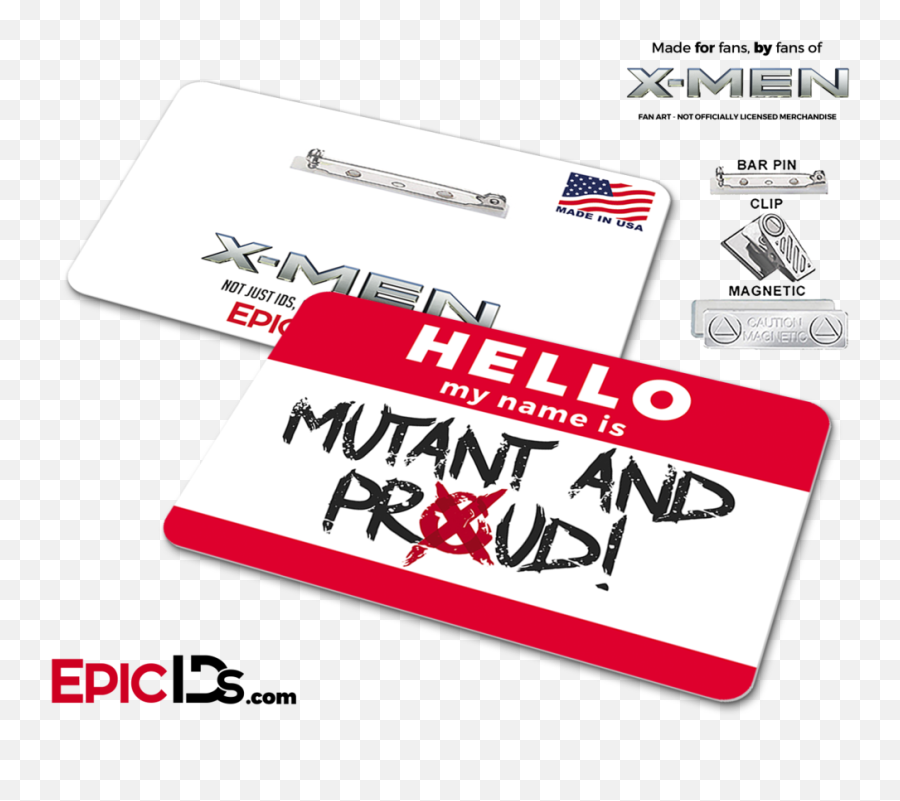 Mutant And Proud U0027x - Menu0027 Cosplay Name Badge Male Cosplay Carmine Png,Xmen Logo Png