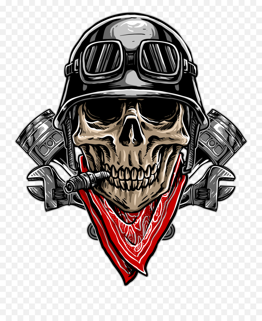 Skull in Motorcycle Helmet vector