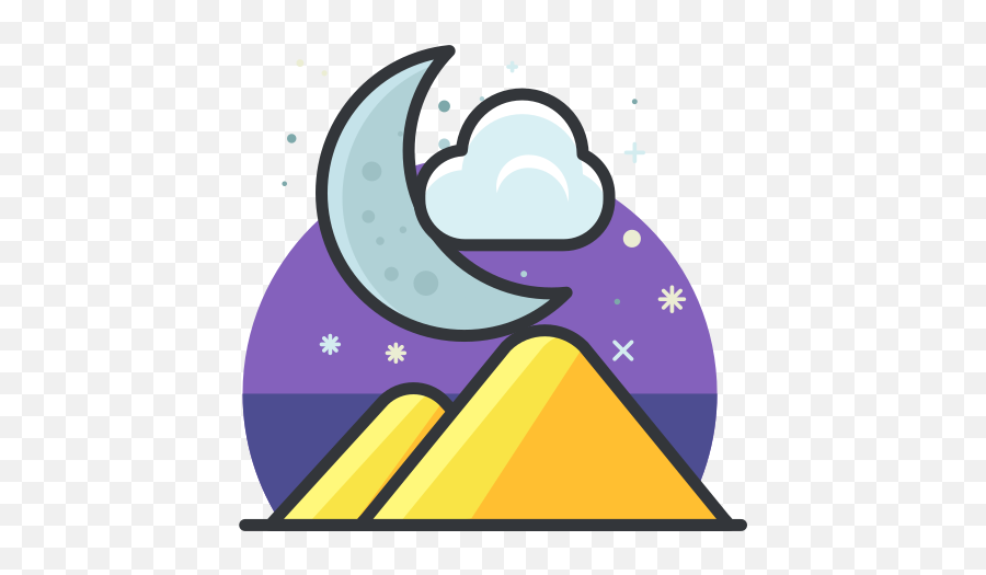 Night Scenery Mountains Moon Free Icon - Iconiconscom Png,Ios Moon Icon