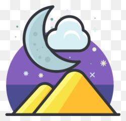 Night Scenery Mountains Moon Free Icon - IconIconscom png