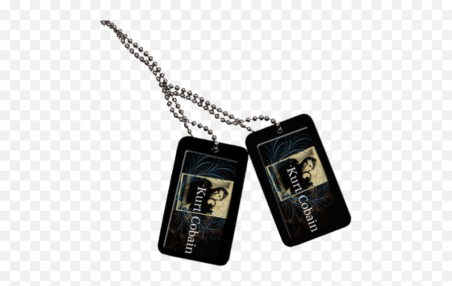 Kurt Cobain - Dog Tags Set 1 Dark Blue With Swirls Necklace Png,Dog Tags Png