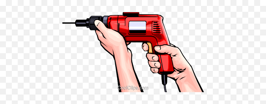 Hands With Electric Drill Royalty Free Vector Clip Art - Trigger Png,Drill Png