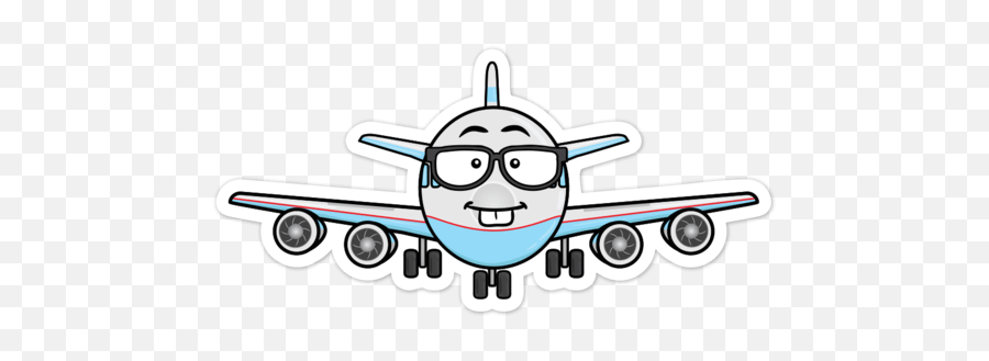 Airplane With Eyeglasses Emoji By - Mad Plane Png,Airplane Emoji Png