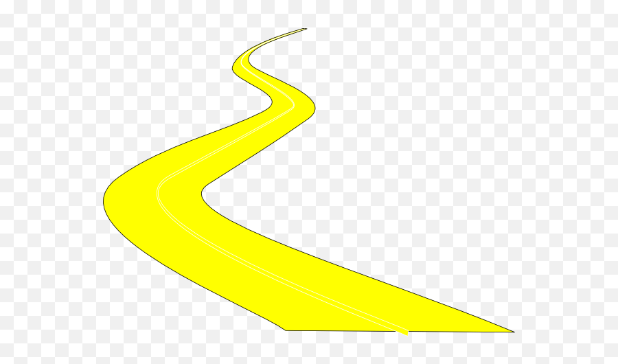 Curved Road Clipart - Clipart Yellow Road Full Size Png Yellow Road Cartoon Png,Road Clipart Png