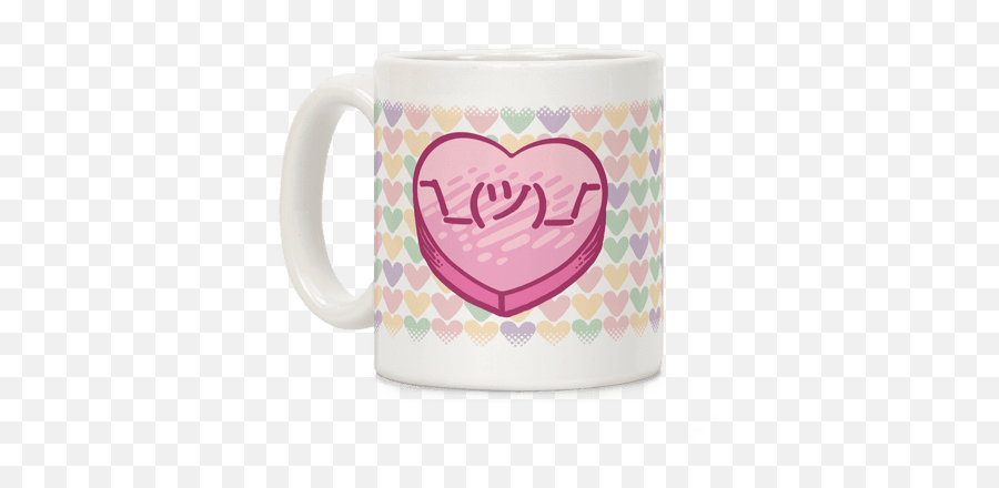 Download Hd Shrug Emoticon Conversation Heart Coffee Mug - Mug Png,Shrug Png
