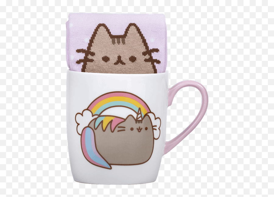 Pusheen - Pusheen Unicorn Mug U0026 Sock Gift Set Pusheen Multicolor Cup Png,Pusheen Cat Png