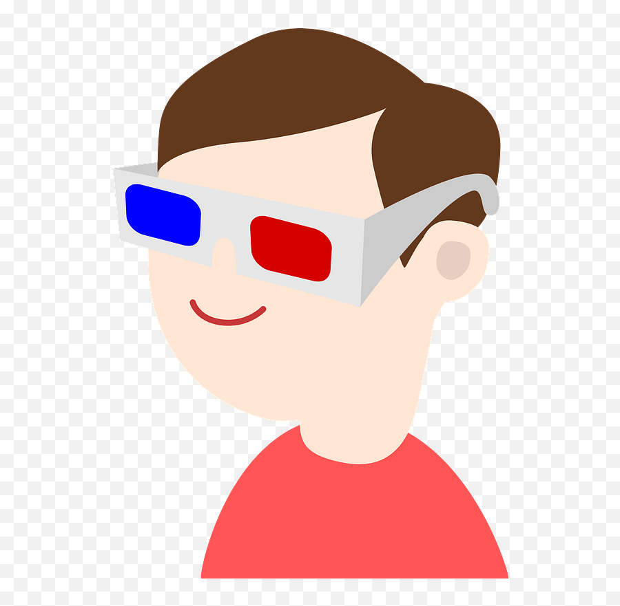 Boy Wearing 3d Glasses Clipart Free Download Transparent - Cartoon Sunglasses Facing Sideways Png,3d Glasses Png