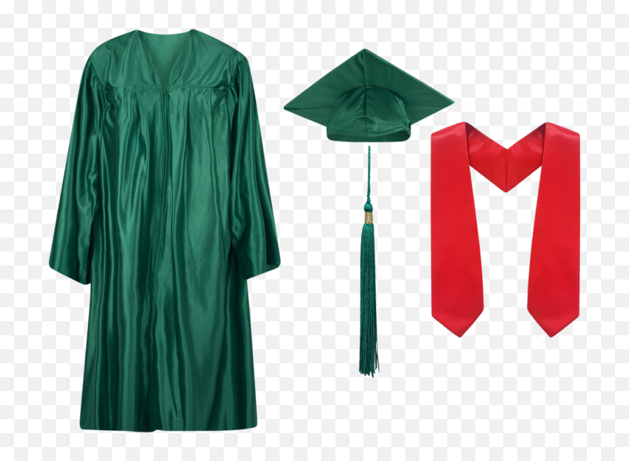 Download Hd Medium Green - Cap Gown And Tassel Transparent Cap Gown Tassel Stole Png,Tassel Png