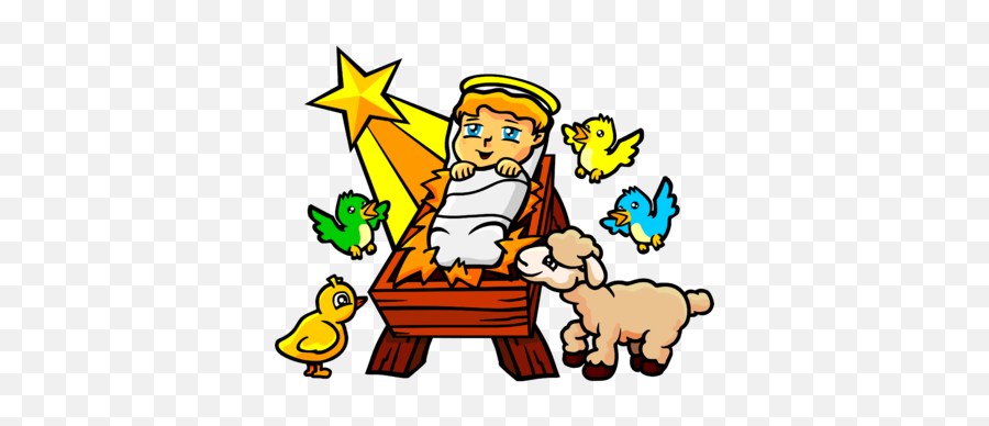 Image Baby Jesus With Birds And Lamb Christartcom - Fictional Character Png,Baby Jesus Png