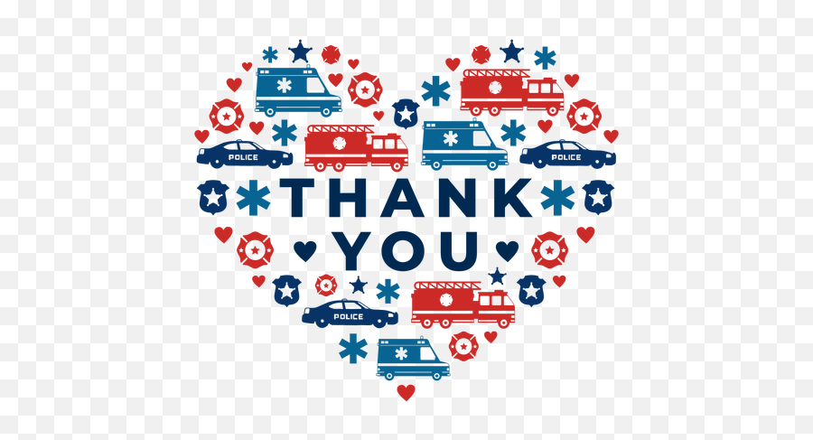 Thank You Public Safety Heart - Transparent Png U0026 Svg Vector Thank You Police Transparent,Thank You Transparent Png