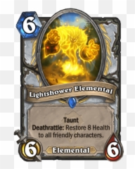 New Priest Rare Card Revealed - Lightshower Elemental News Hearthstone png