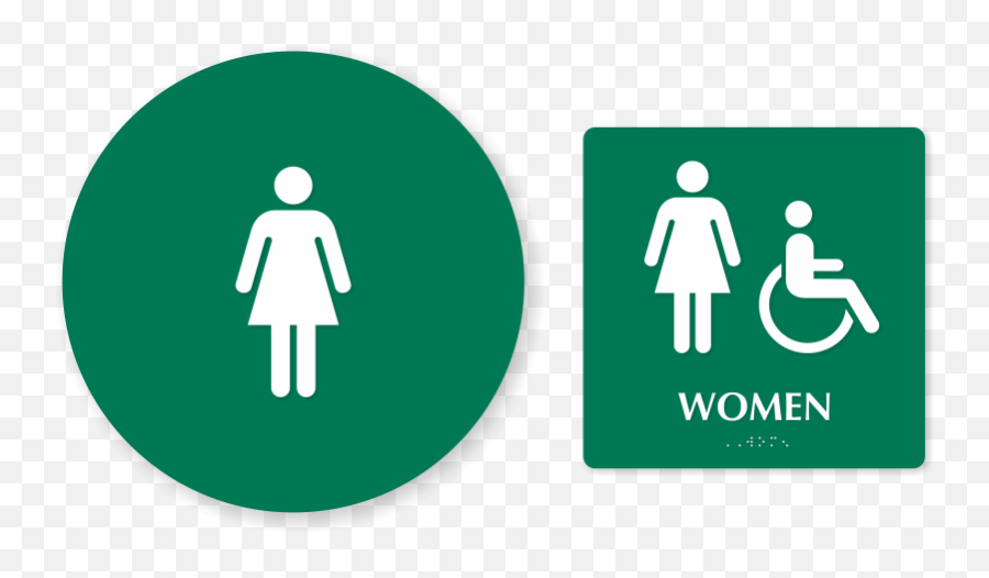 Women California Restroom Door Sign Kit In Green And White - Printable Male Toilet Sign Png,Womens Restroom Icon