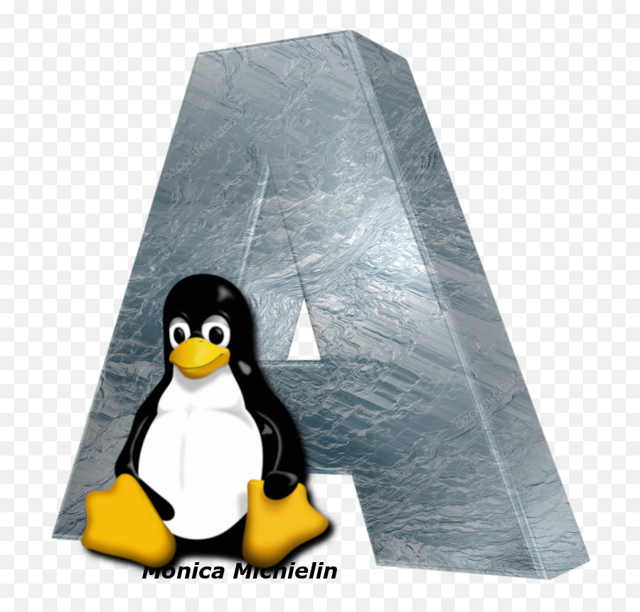 Monica Michielin Alphabets Alfabeto Linux Tux E Textura De - Linux Penguin Png,Linux Tux Icon