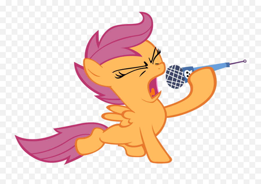 My Little Pony Scootaloo With The Microphone Clipart Free - Singing Pony Png,Mlp Icon Download