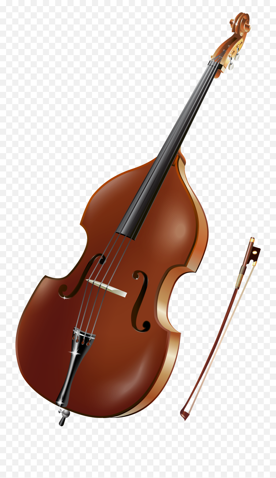 Double Bass Violin Musical Instruments Cello Clip Art - Harp Double Bass Images Hd Png,Harp Png