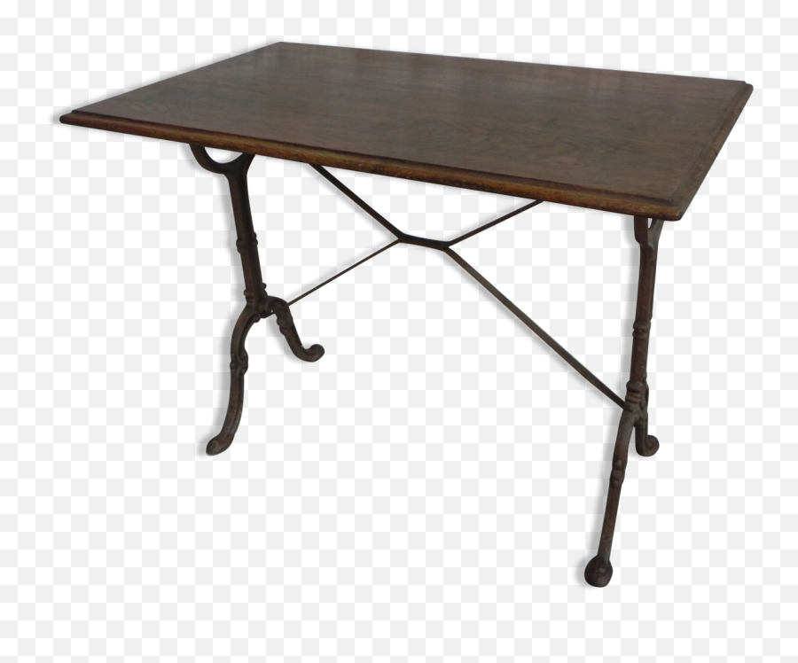 Bistro Table With Oak Top And Cast Iron Base Clipart - Full Coffee Table Png,Tables Png