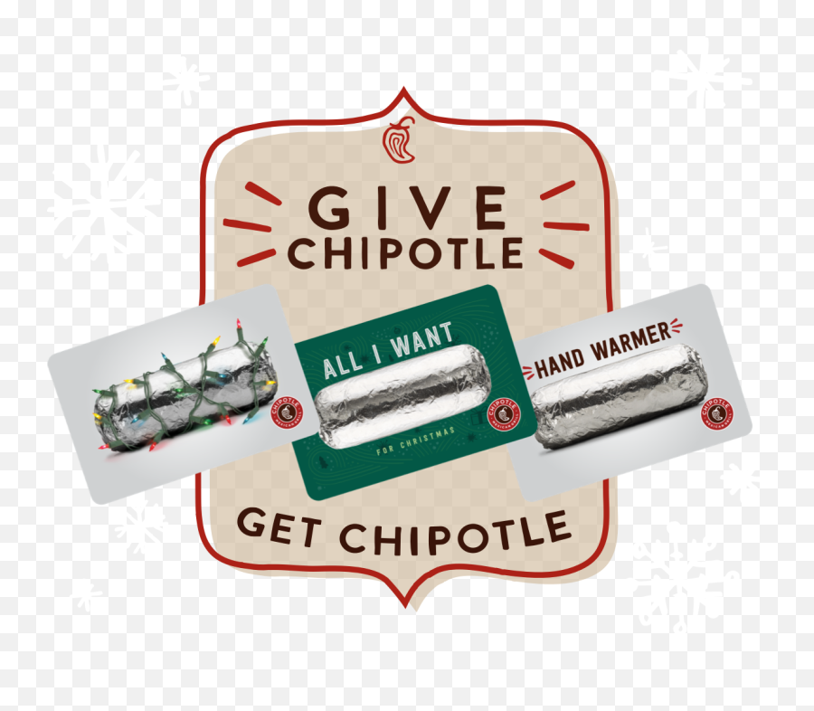 Chipotle Holiday Gift Cards - Chipotle Gift Cards Png,Buy One Get One Free Png