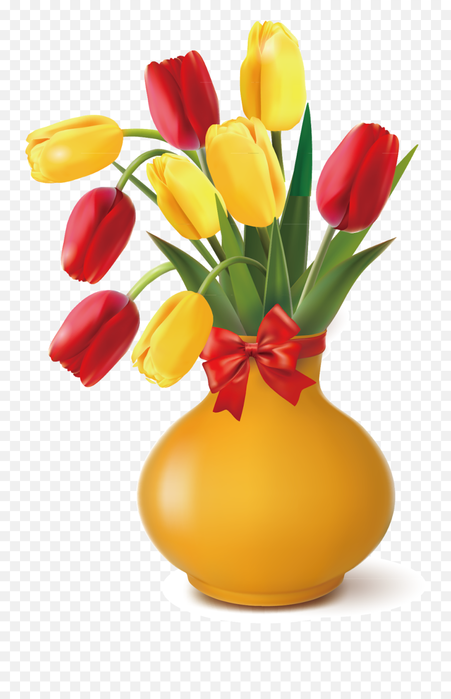 Red Tulip Png - Tulip Flower Bouquet Clip Art Flower Pot Vector Flower Vase Png,Tulip Png
