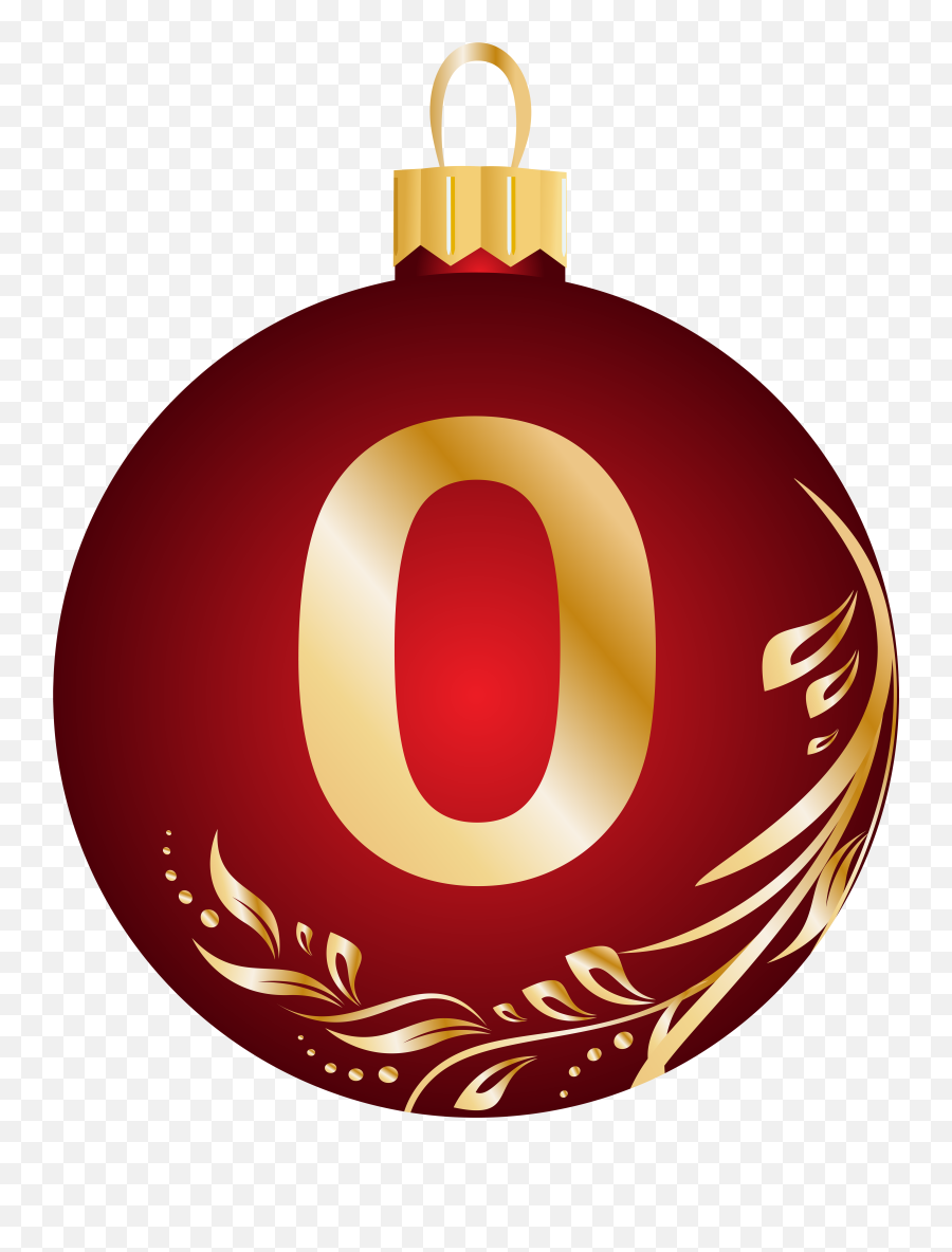 Christmas Ball Number Zero Transparent Png Clip Art - Number Transparent Christmas Numbers,Christmas Clipart Png